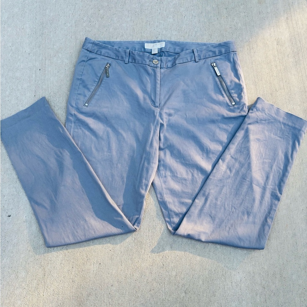 Michael Kors Light Gray Chinos with Zipper Pockets size 14